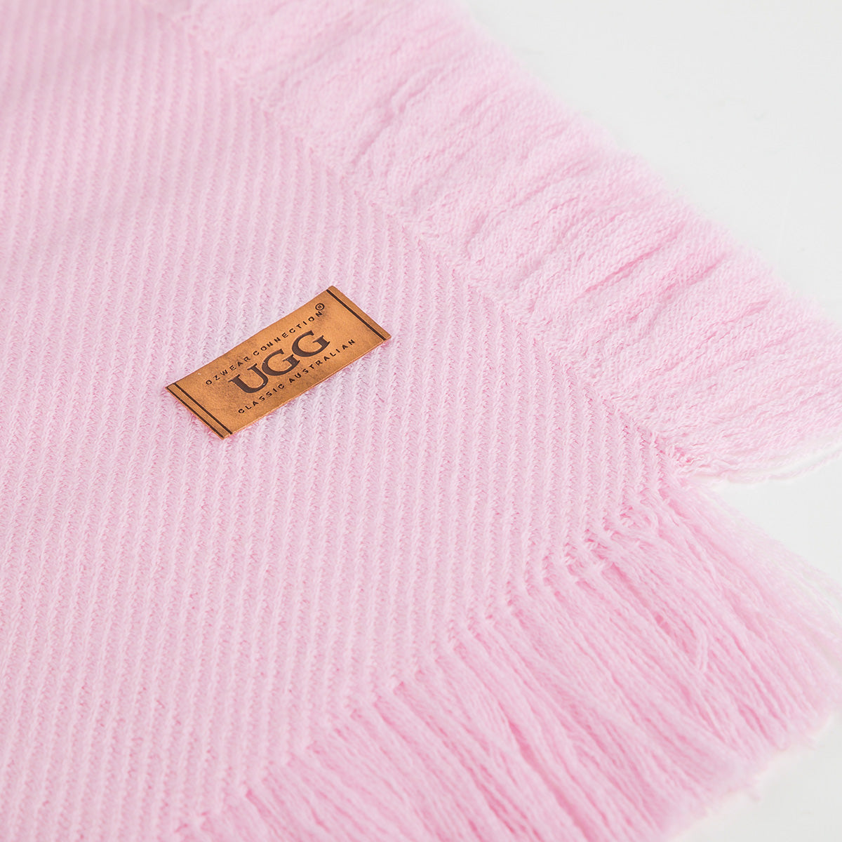 fringed check wool scarf