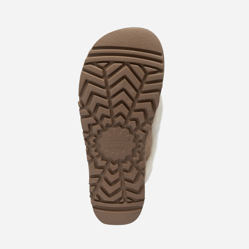 Ugg Violet Matelassé Shearling Super Platform (6cm) Slipper (Elastic Logo) (Detachable Feature)