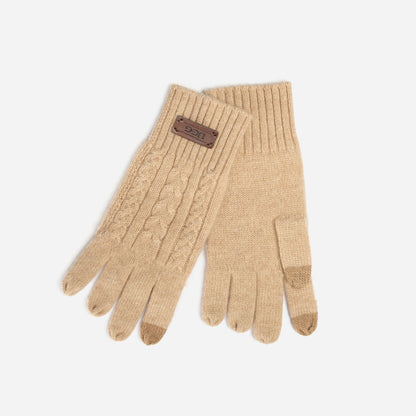 Ugg Cable Knit Pure Cashmere Touch Screen Gloves