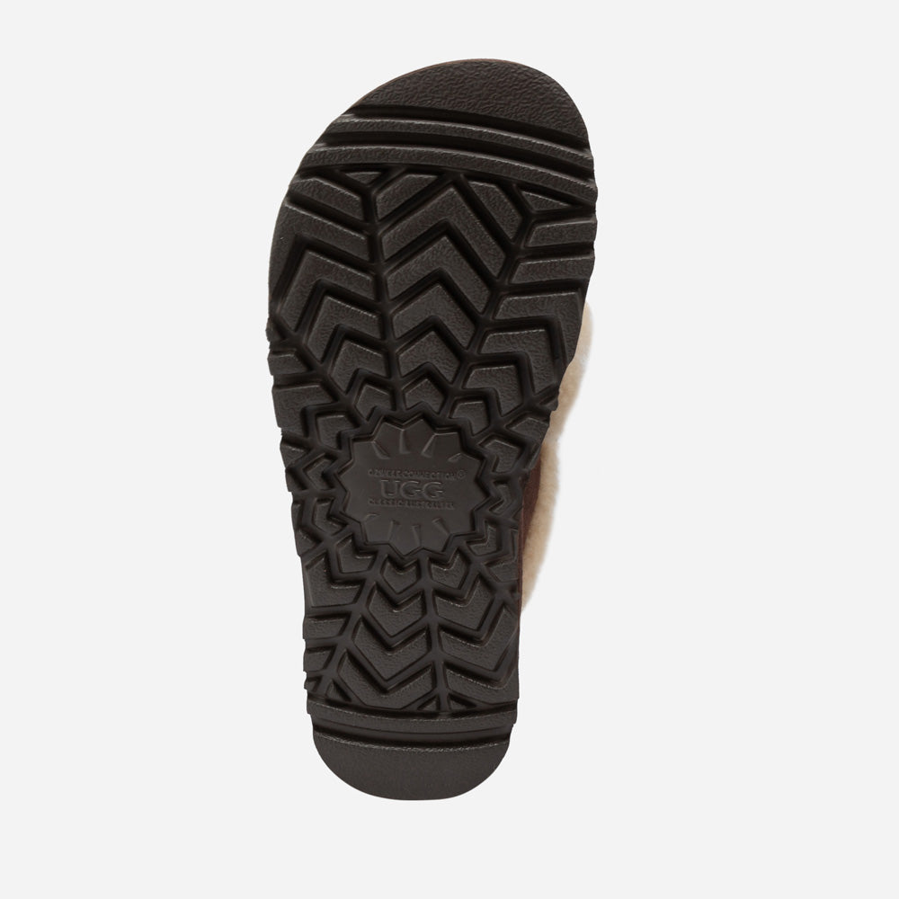 Ugg Violet Shearling Platform Slipper (Elastic Logo) (Detachable Feature)