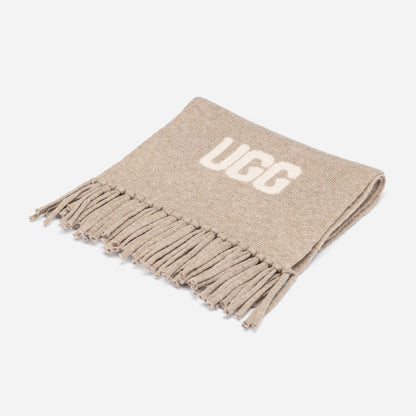 Ugg Logo Cashmere Aus Wool Woven Scarf