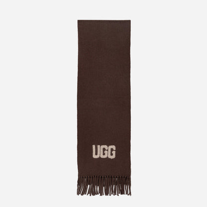 Ugg Logo Cashmere Aus Wool Woven Scarf