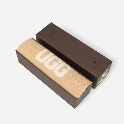 Ugg Logo Cashmere Aus Wool Woven Scarf