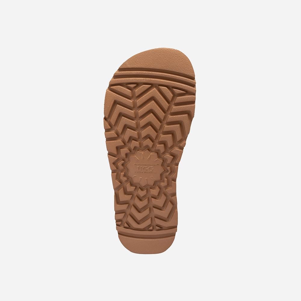 Ugg Violet Shearling Platform Slipper (Elastic Logo) (Detachable Feature)
