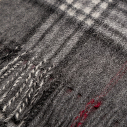 100% Wool Scarf Grey Check