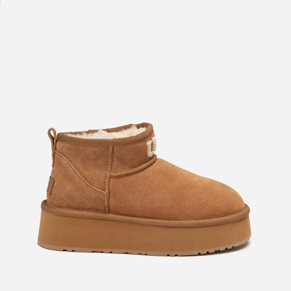 Ugg Classic Platform Knit Logo Matelassé Ultra Mini Boot
