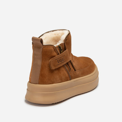 Ugg Tag Zipper Ankle Boots