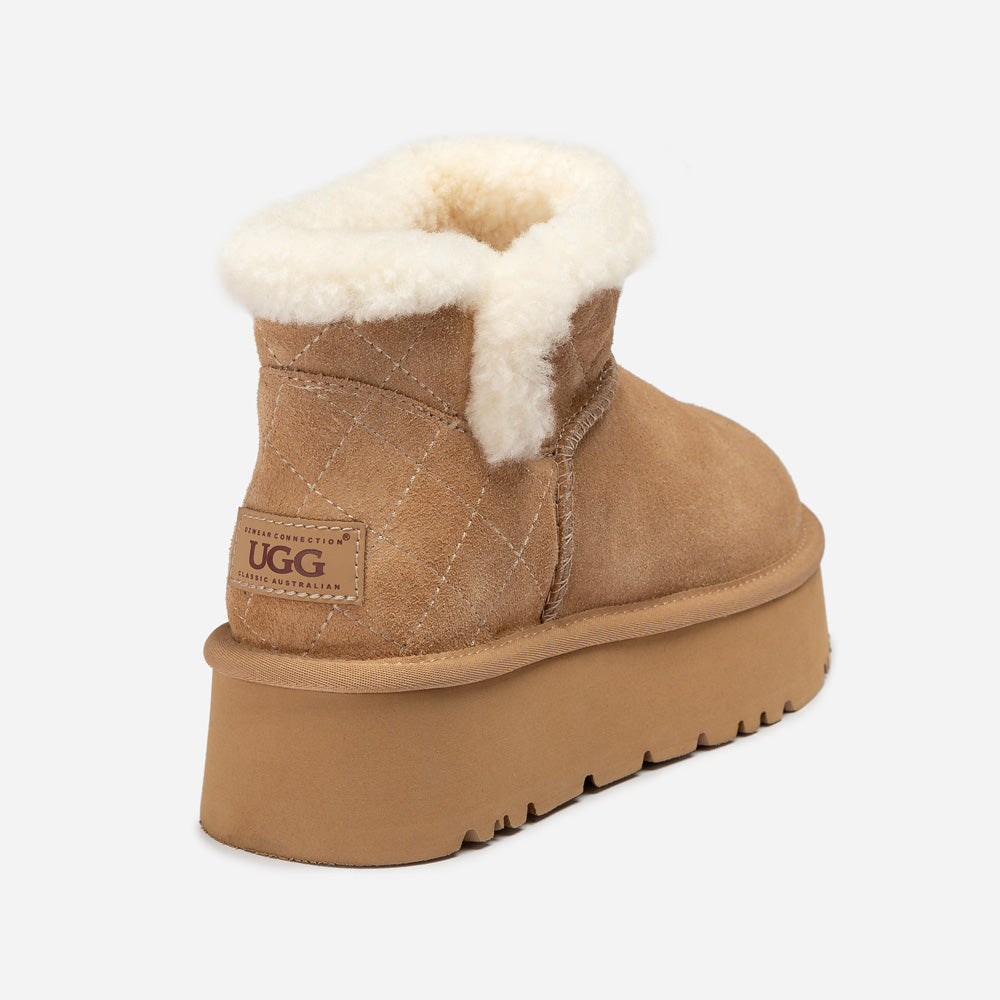 Ugg Bondi Matelassé Platform Shearling Ultra Mini Boots