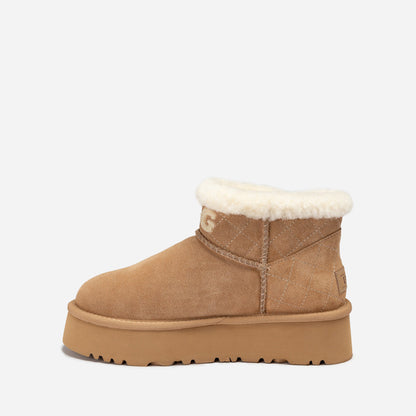 Ugg Bondi Matelassé Platform Shearling Ultra Mini Boots