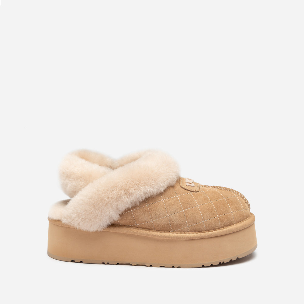 Ugg Coquette Matelassé Logo Platform Slipper (Detachable Feature)