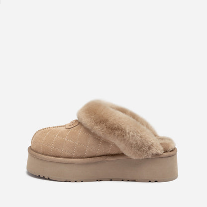 Ugg Coquette Matelassé Logo Platform Slipper (Detachable Feature)