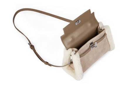 UGG Fluffy Wool Adjustable Strap Kelvy Bag