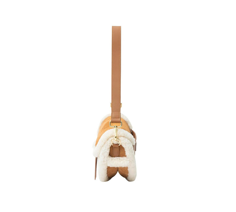 AUSTRALIAN SHEPHERD® Women Fluffy Wool Over Shoulder Saddle Bag