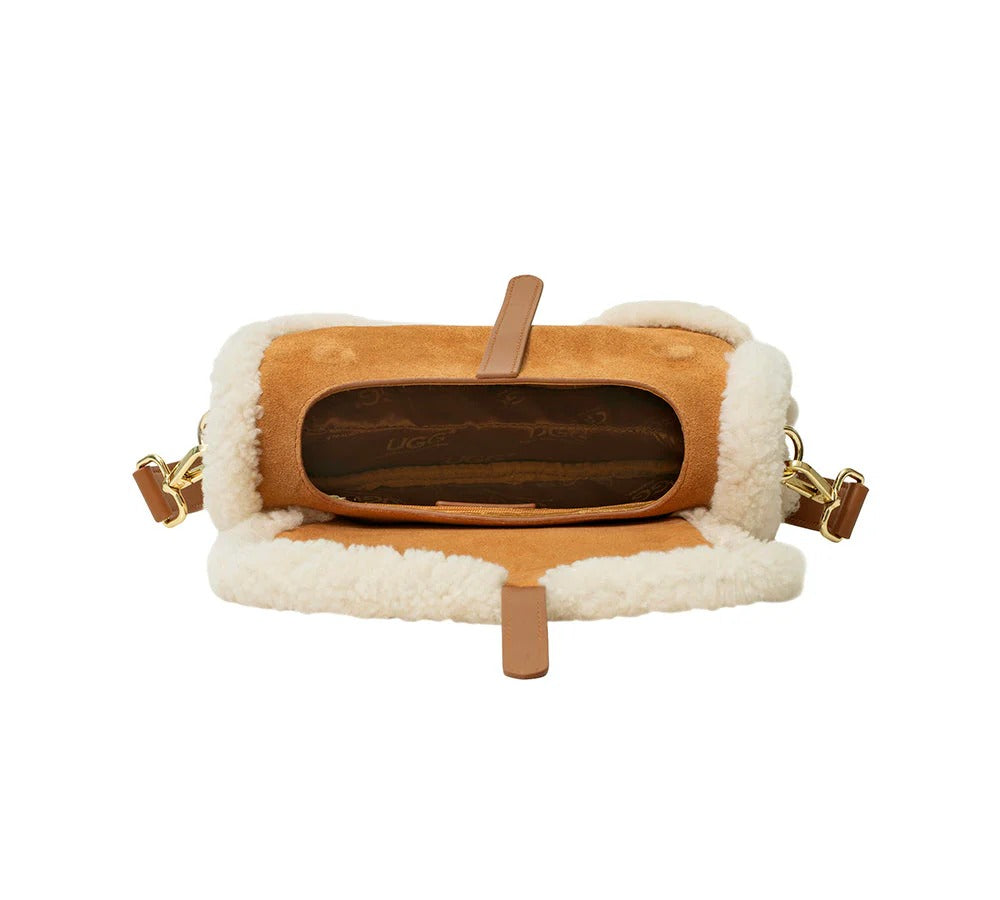 AUSTRALIAN SHEPHERD® Women Fluffy Wool Over Shoulder Saddle Bag