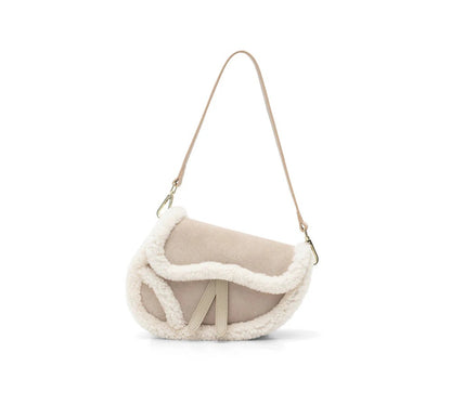 AUSTRALIAN SHEPHERD® Women Fluffy Wool Over Shoulder Saddle Bag