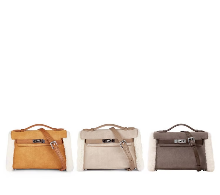 UGG Fluffy Wool Adjustable Strap Kelvy Bag