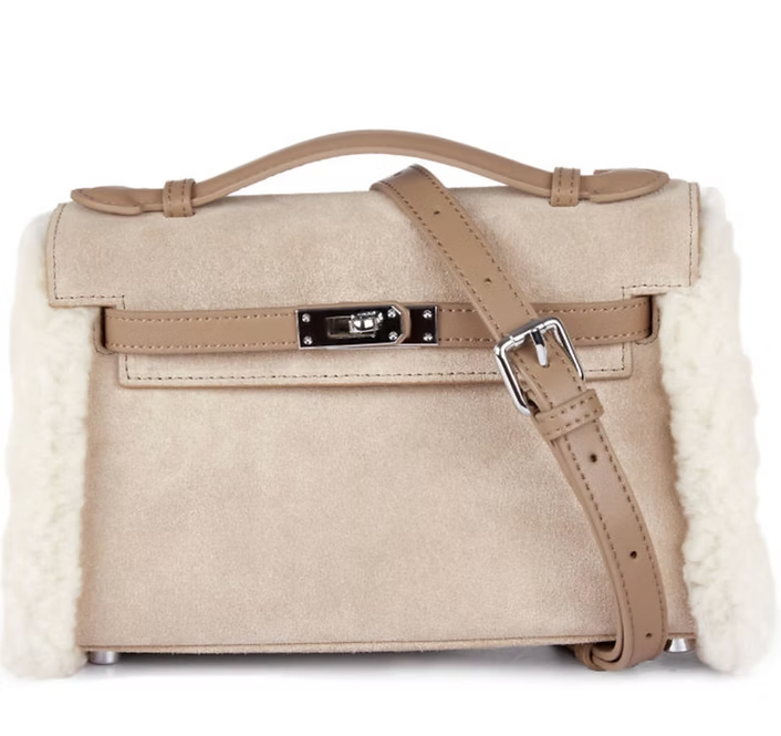 UGG Fluffy Wool Adjustable Strap Kelvy Bag