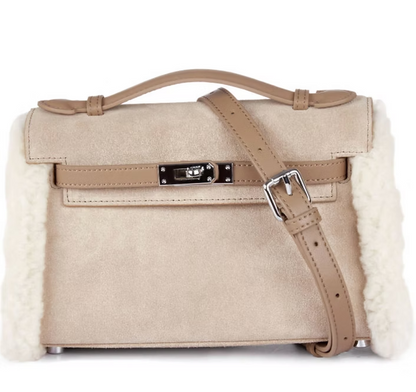 UGG Fluffy Wool Adjustable Strap Kelvy Bag